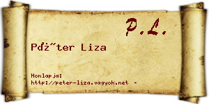 Péter Liza névjegykártya